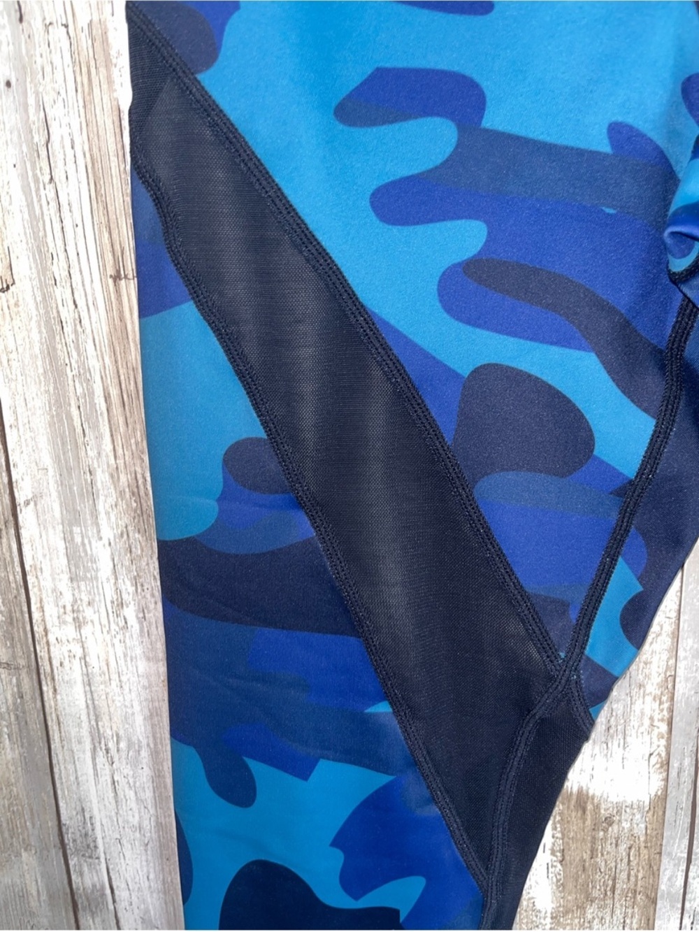 NWT ZYIA Navy Camo Mesh Light n Tight Hi Rise 7/8 Leggings Size 4 - Picture 4 of 7
